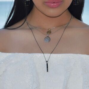 Sterling Silver Pendant with Black silver chain